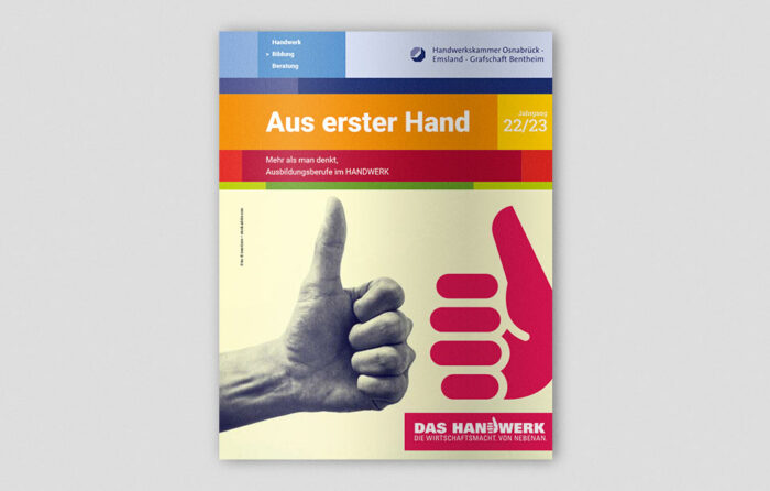 Kfz-Mechatroniker*in? Elektroniker*in? Ist das Handwerk? Antworten auf diese Fragen gibt das Magazin „Aus erster Hand“ der Handwerkskammer Osnabrück-Emsland-Grafschaft Bentheim. Es informiert umfassend über die Ausbildungschancen im Handwerk und enthält zahlreiche Ausbildungsplatzangebote in der Region.