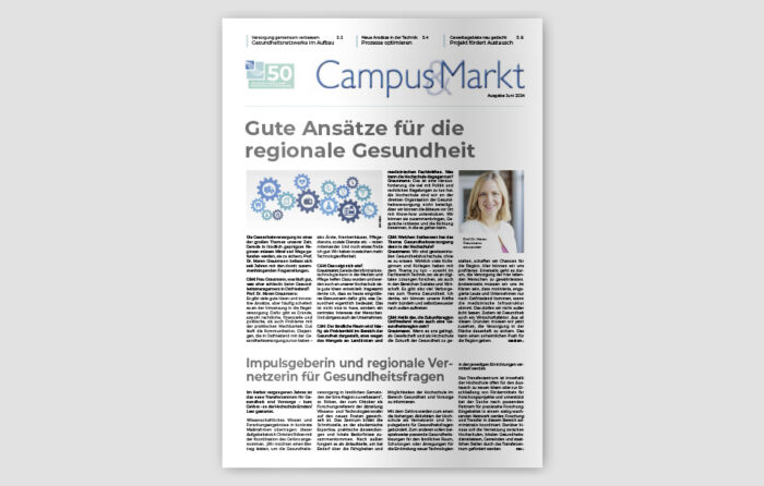 „Campus & Markt“ liefert im Zeitungsformat wirtschaftliche Nachrichten, Artikel und Informationen aus der Arbeit der Fachhochschule Emden/Leer. Die Zeitung soll die Vernetzung von Wirtschaft und Hochschule fördern.